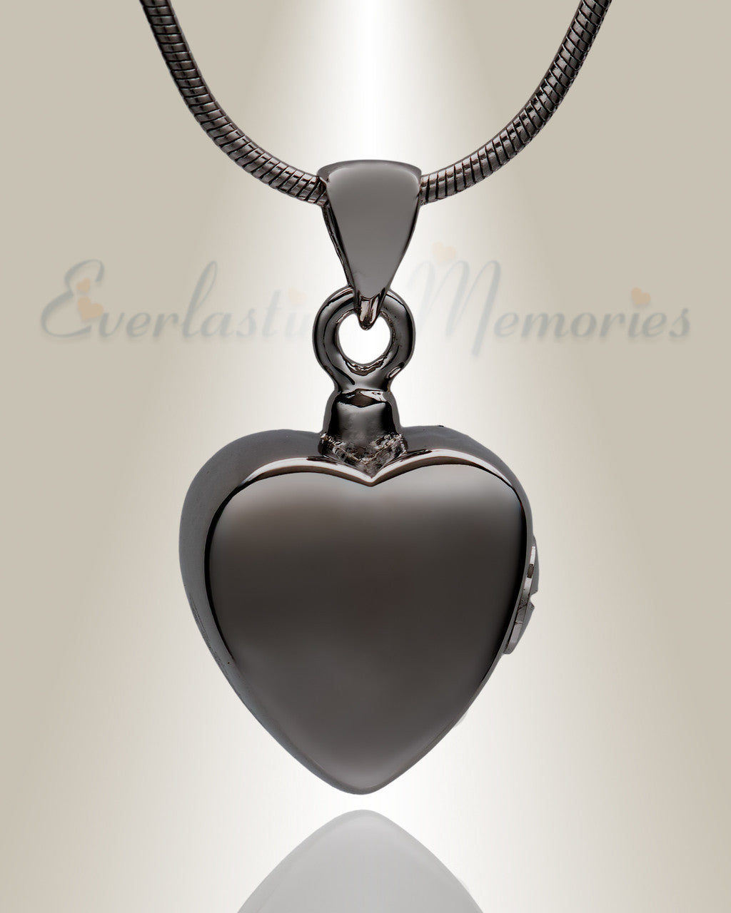 Black Simple Heart Cremation Jewelry