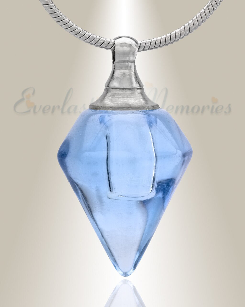Glass Locket Blue Tops Cremation Jewelry