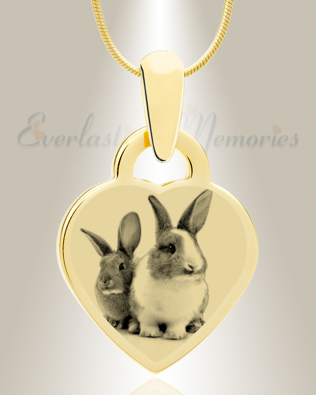 Small Heart Photo Engraved Gold Plated over Stainless Pet Keepsake