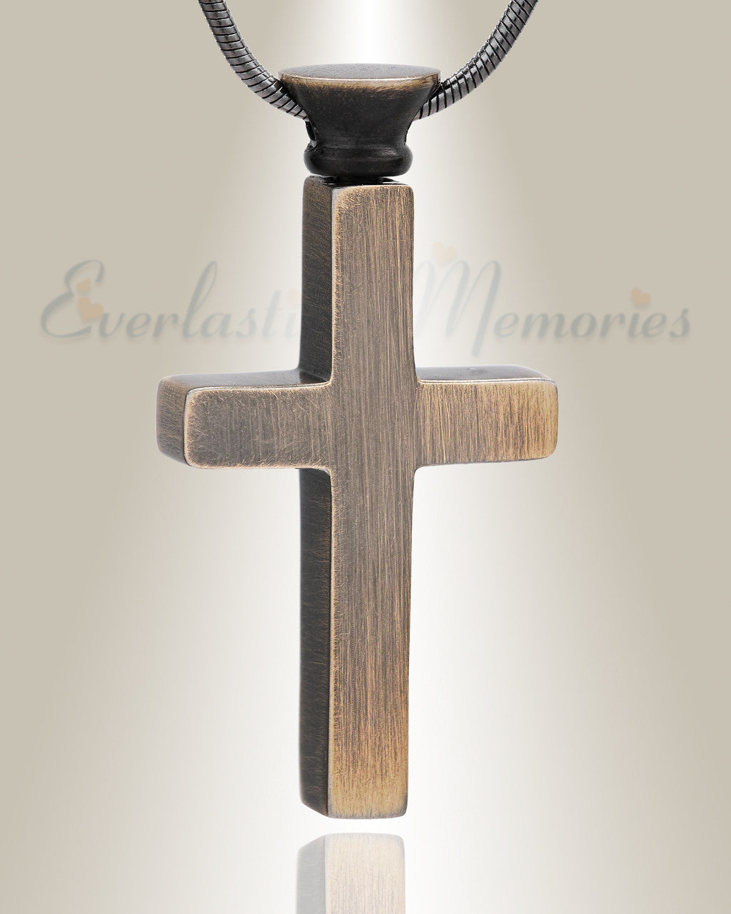 Forever Collection Antique Brass Remembrance Cross Locket Necklace