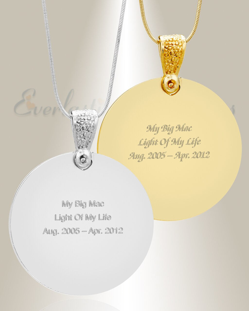 Gem Circle Photo Engraved Stainless Pet Keepsake