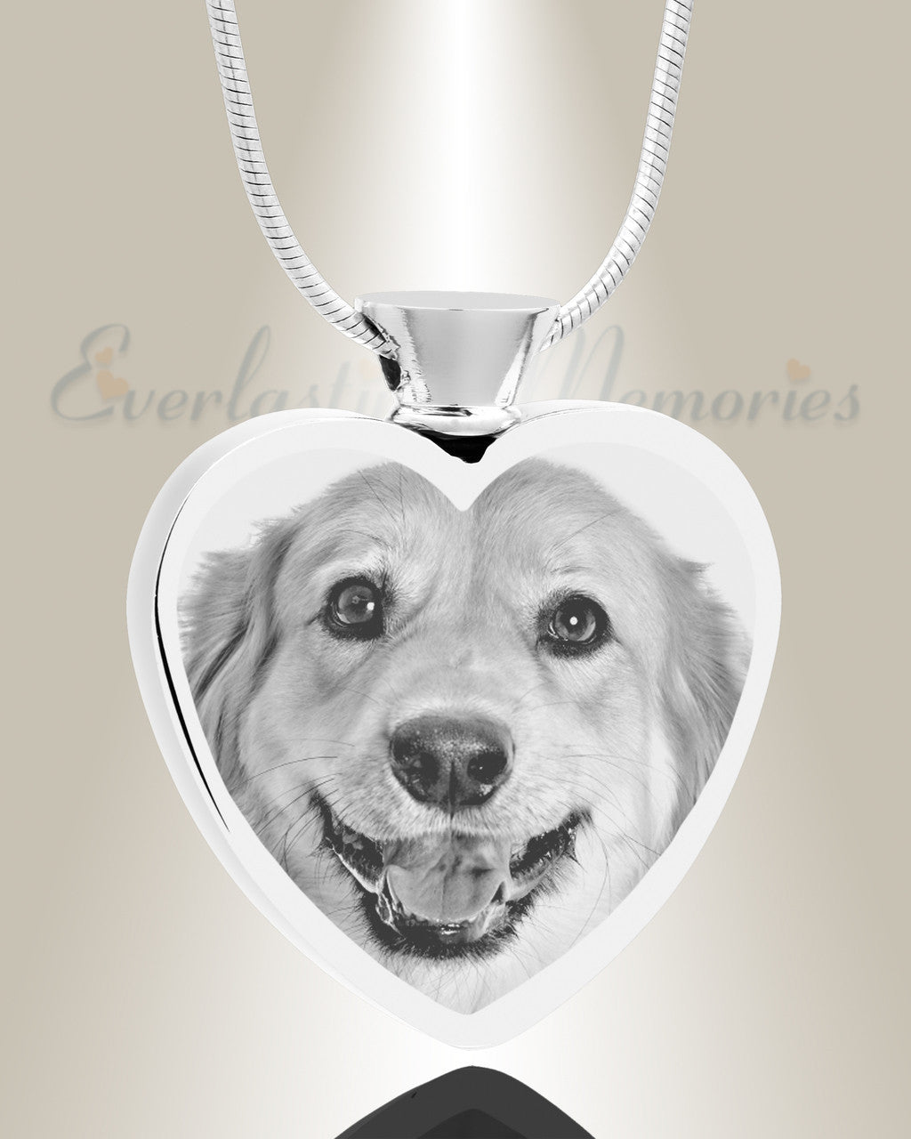 Heart Stainless Steel Photo Engraved Ash Pet Pendant