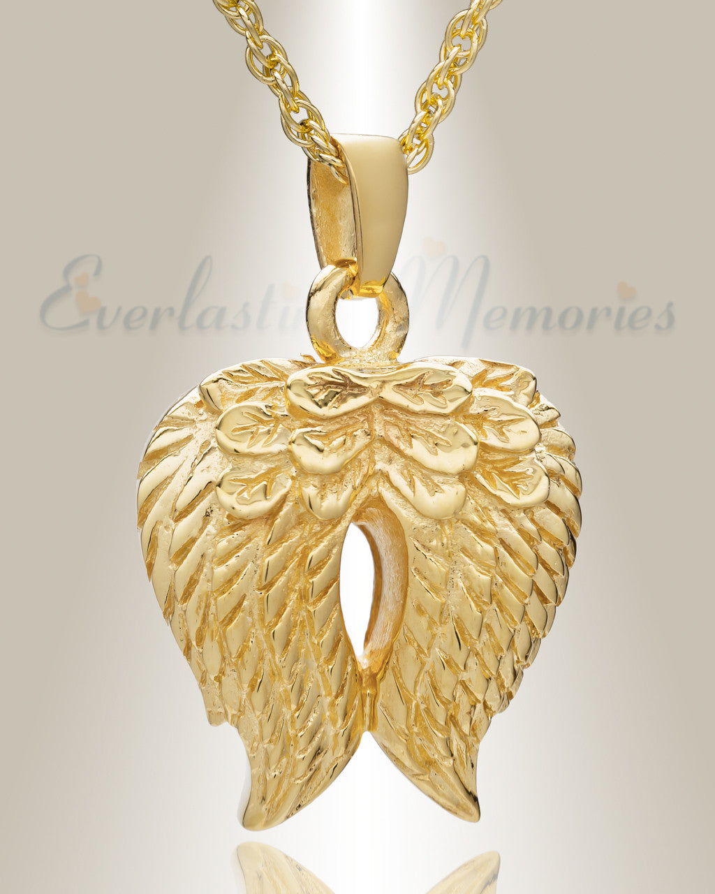 Gold Plated Feathered Heart Cremation Charm