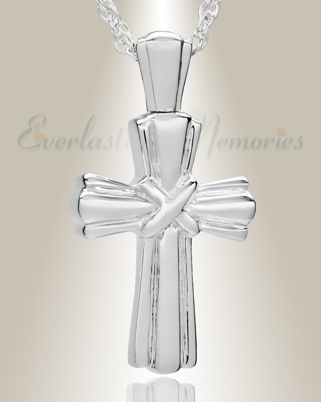 Sterling Antique Wrapped Cross Cremation Keepsake