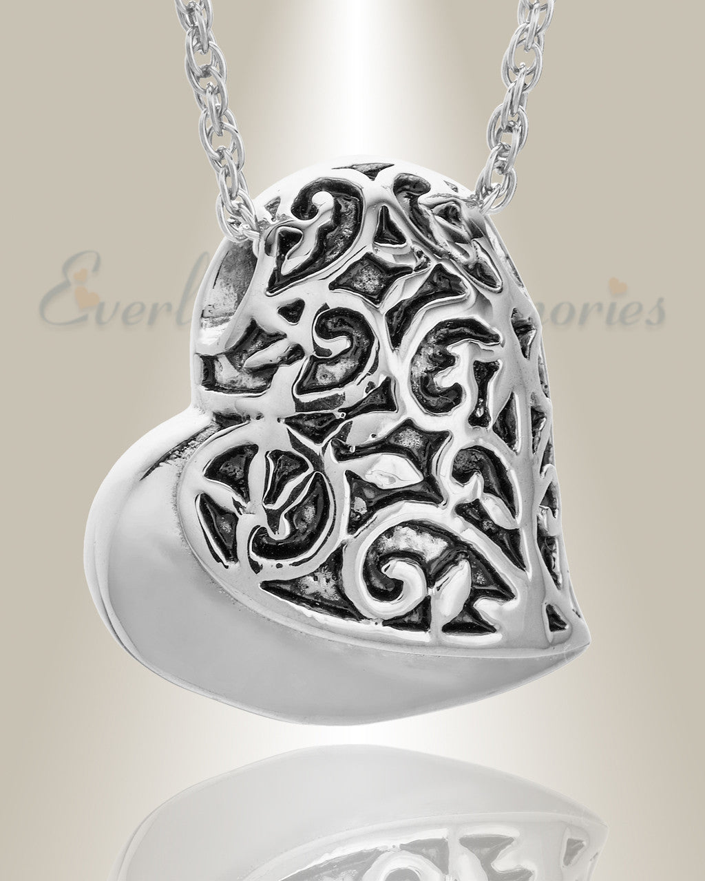Stainless Steel Tumbling Heart Pendant Keepsake