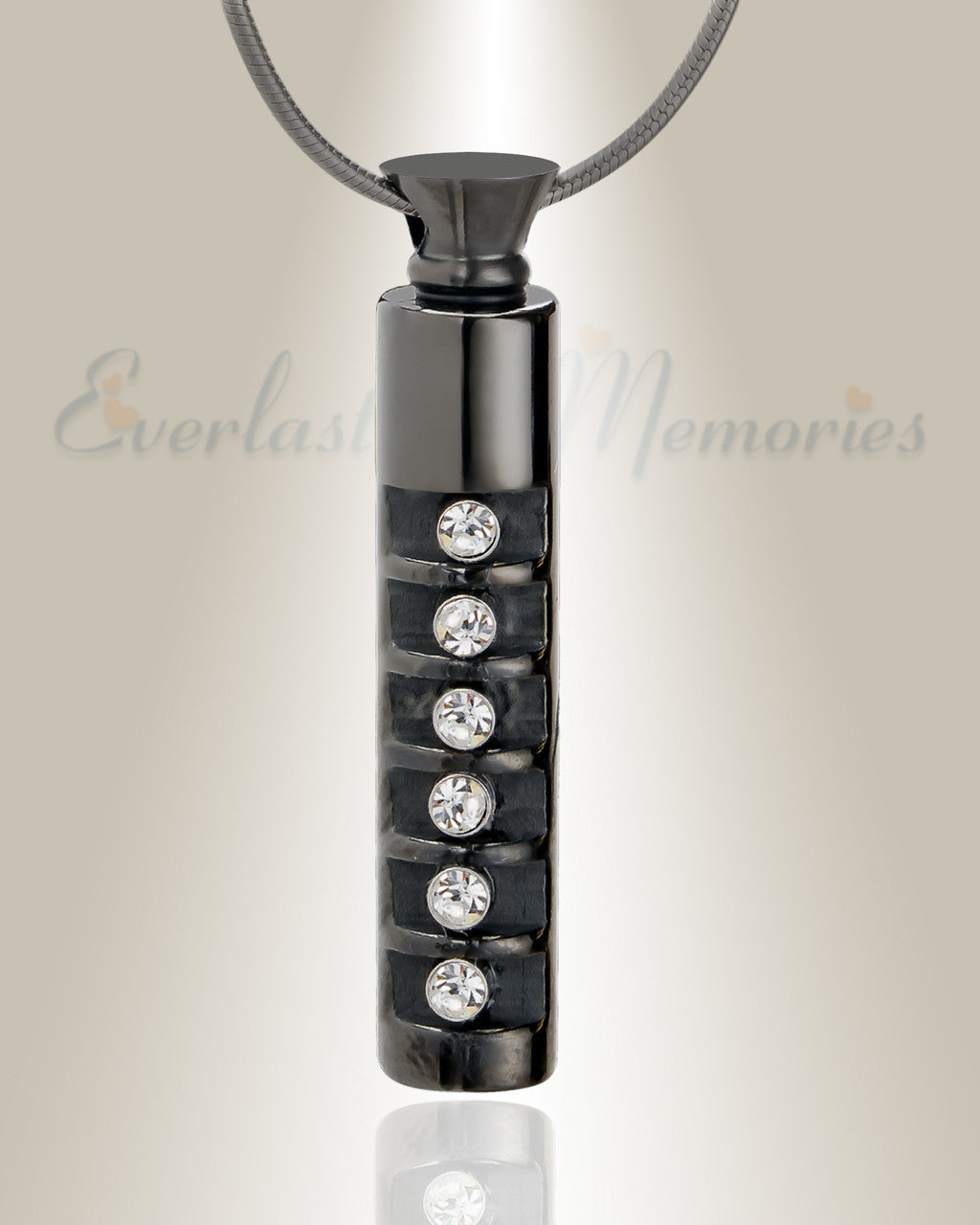 Black Marvel Cylinder Cremation Jewelry