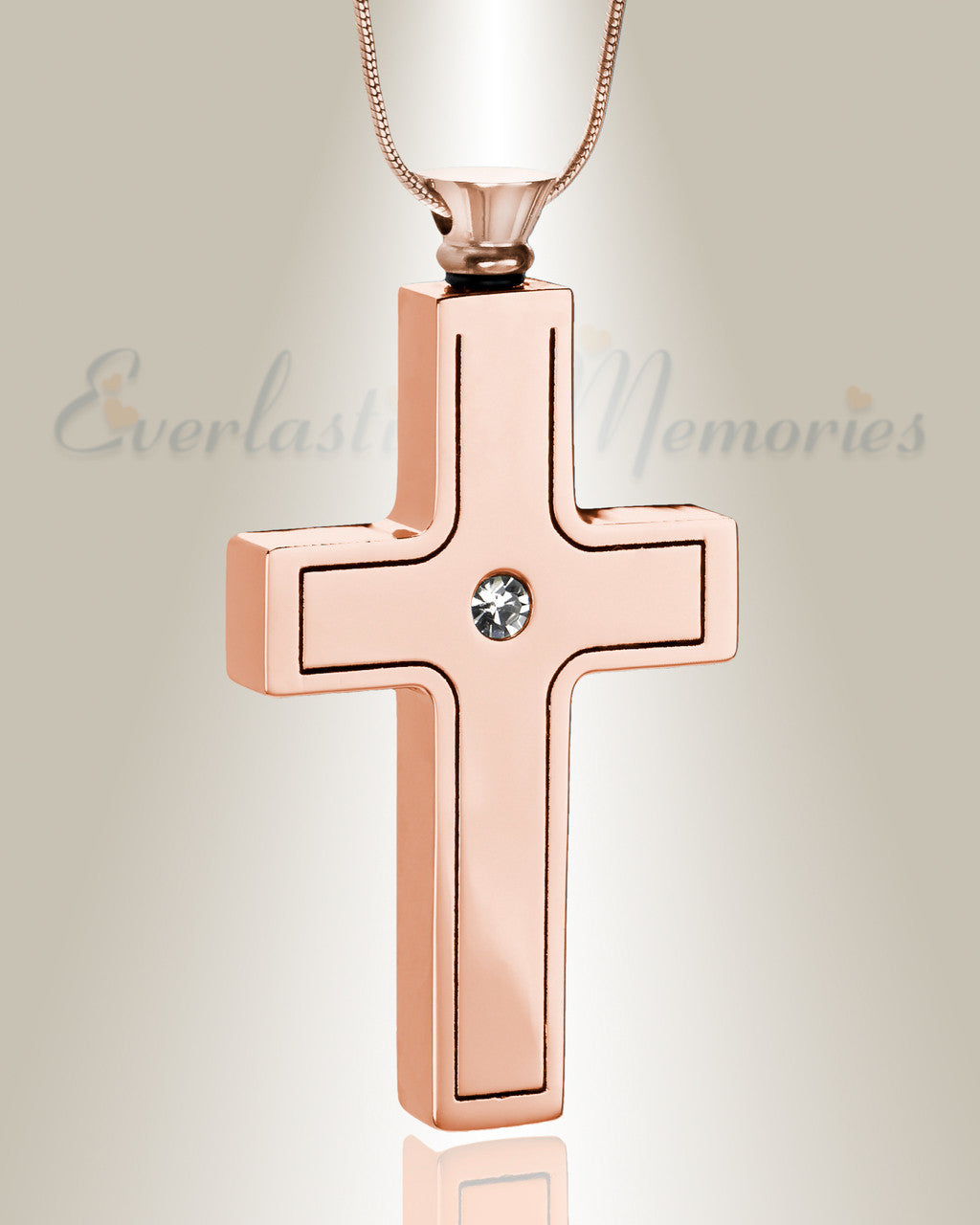 Rose Gold Dependable Cross Keepsake Urn Jewelry