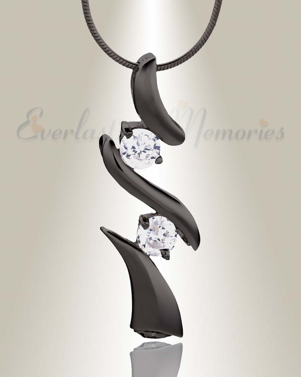 Black Blissful Moments Cremation Jewelry