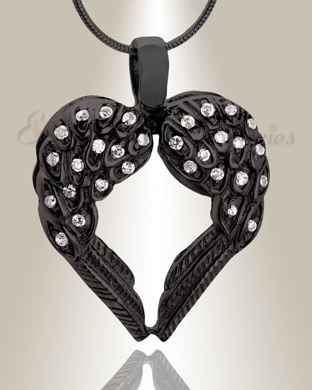 Black Wings of Hope Cremation Jewelry