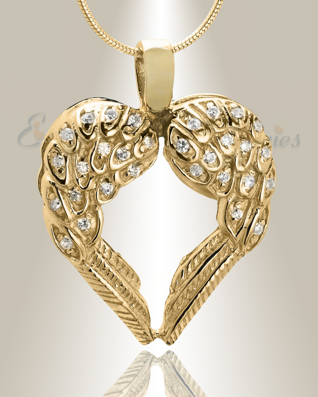 Gold Plated Wings of Hope Cremation Jewelry