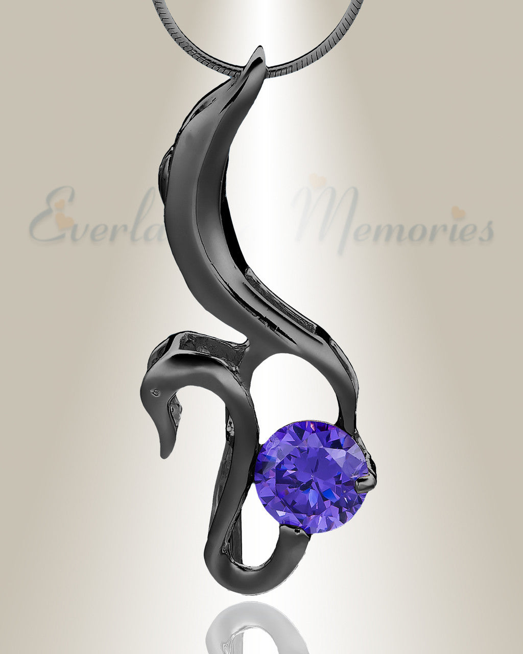 Black Simple Adoration Cremation Jewelry