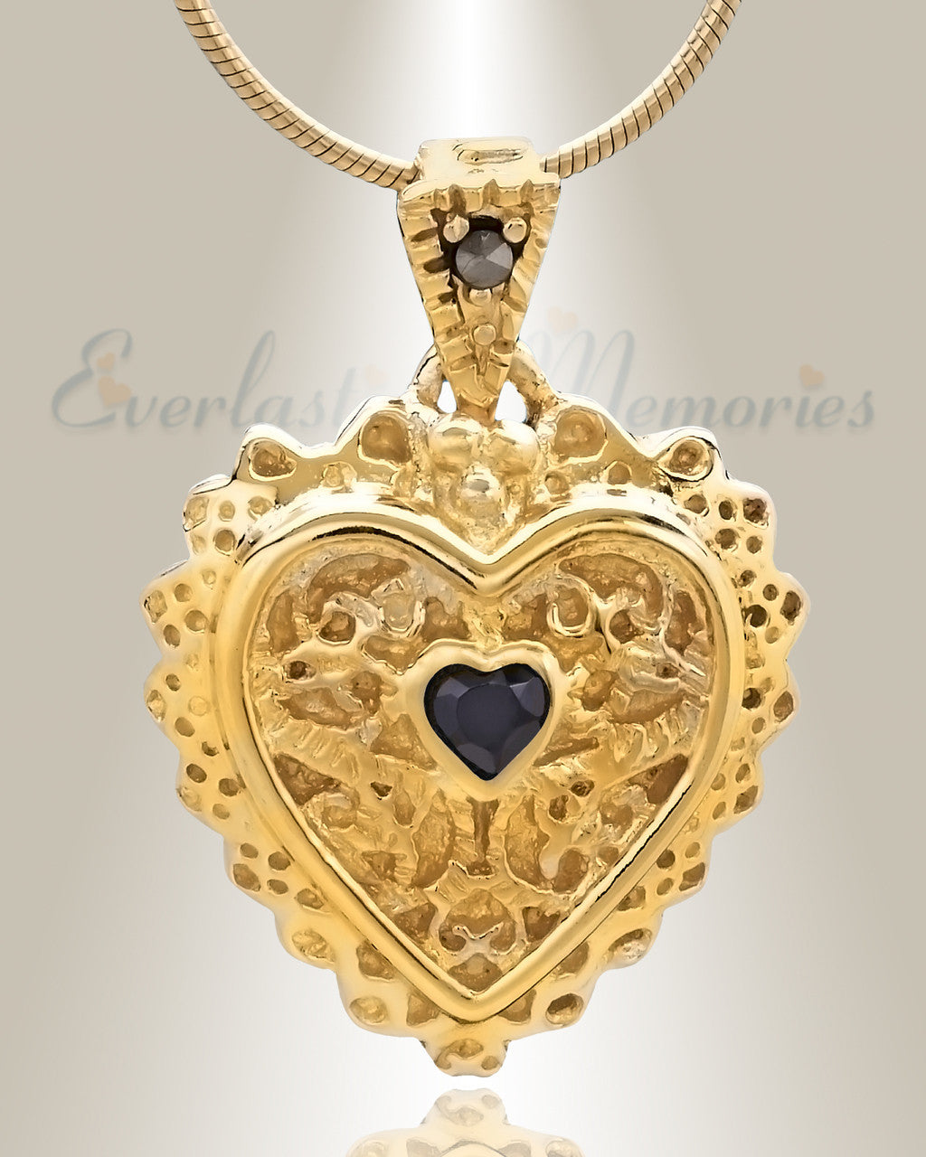 Gold Plated Sophisticate Heart Cremation Jewelry