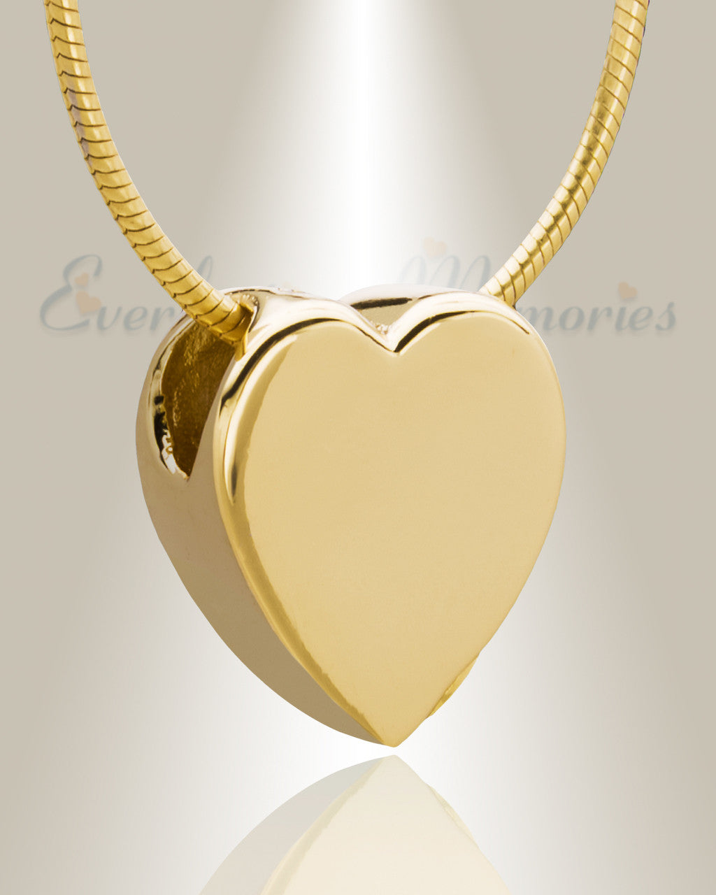 Gold Plated Smooth Heart Cremation Jewelry