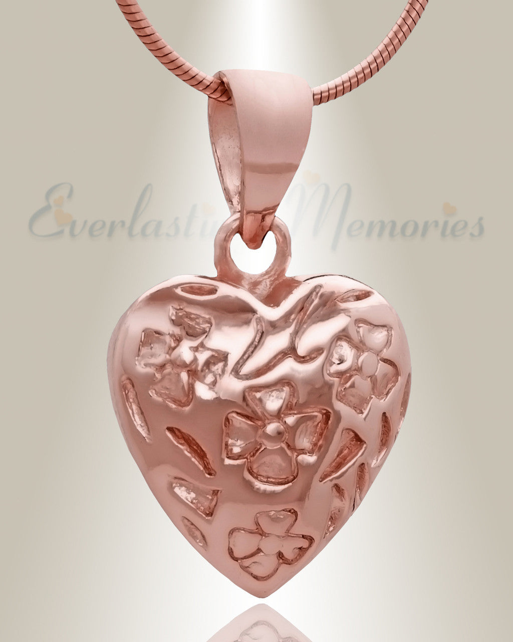 Rose Gold Gratitude Heart Cremation Jewelry