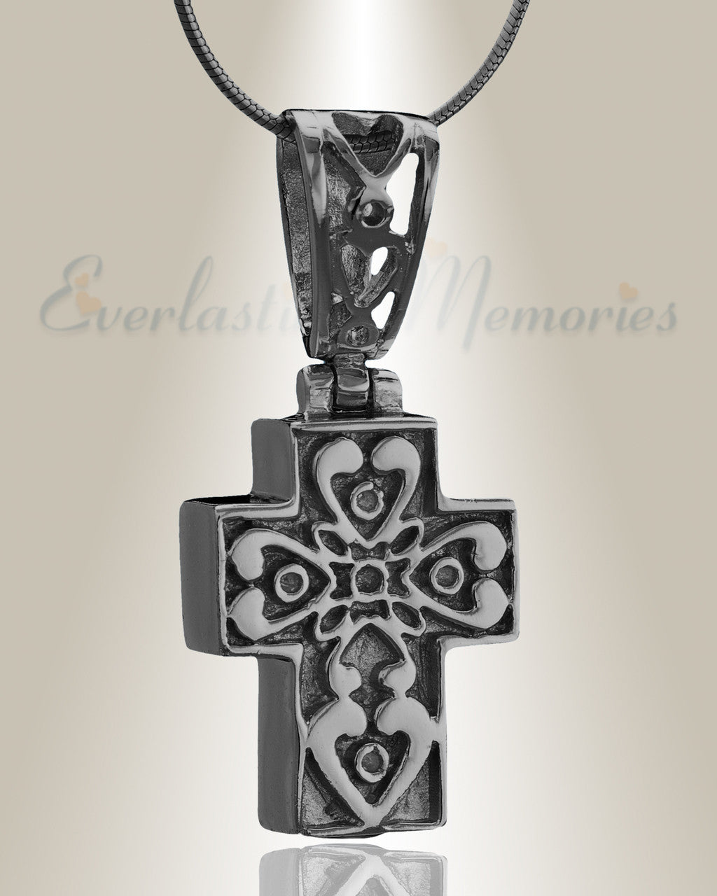 Black Loved Cross Cremation Jewelry
