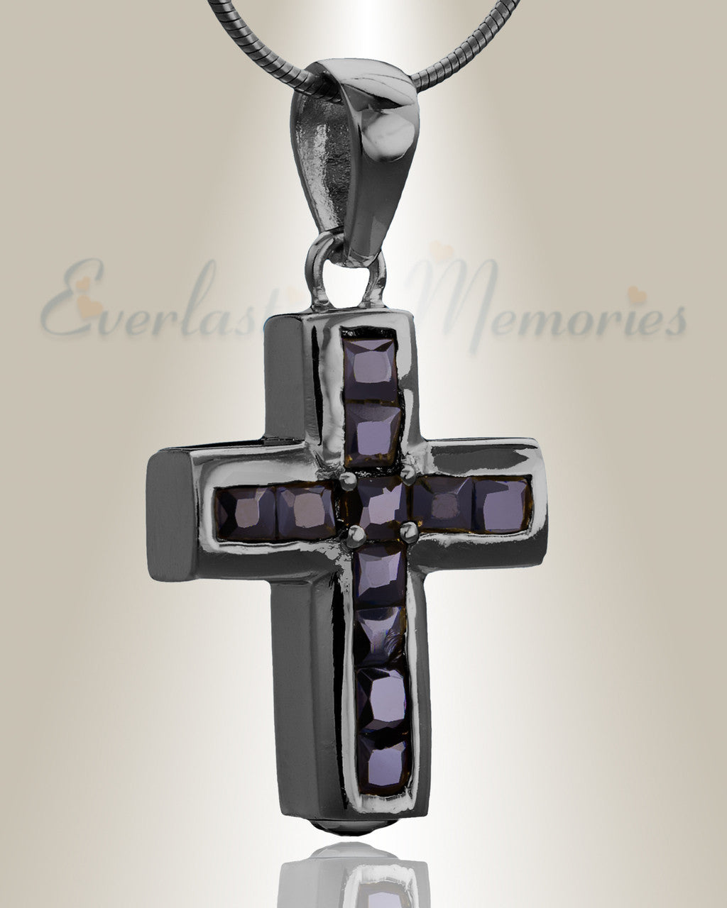 Black Stoic Cross Cremation Jewelry