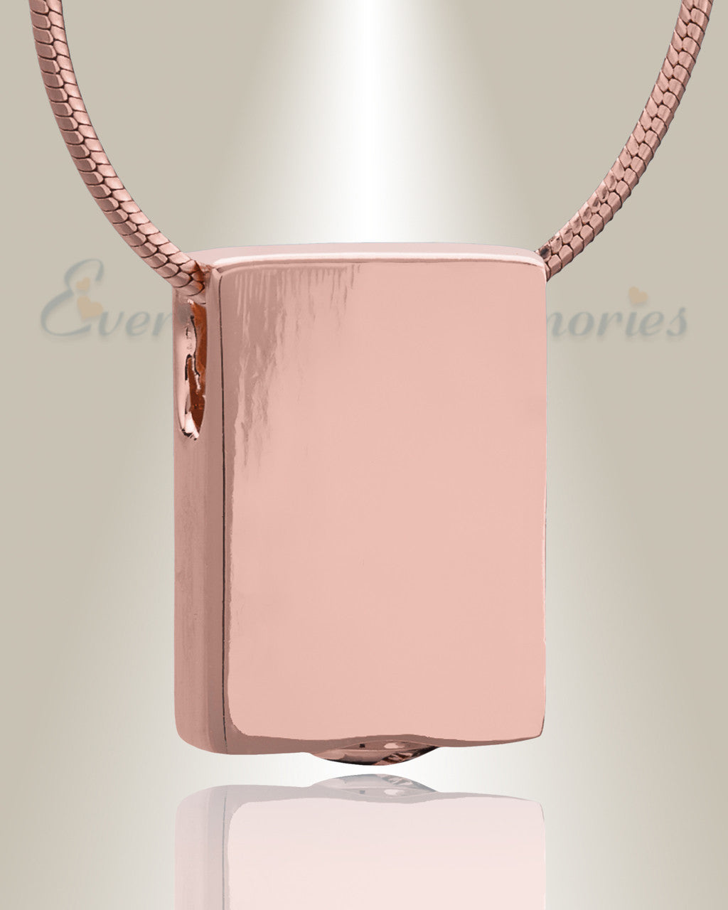 Rose Gold Simple Rectangle Cremation Jewelry