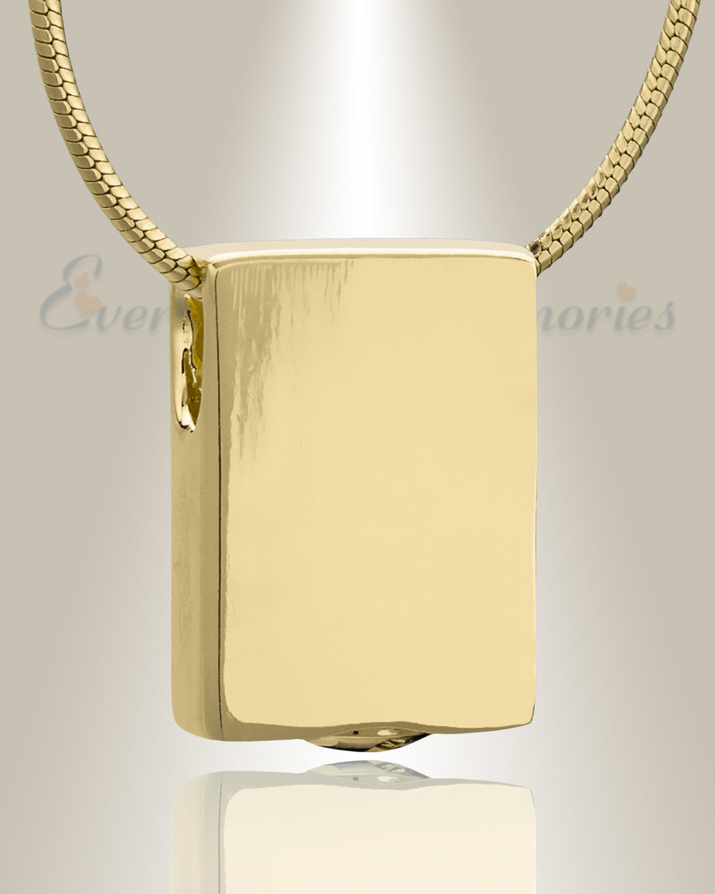 Gold Plated Simple Rectangle Cremation Jewelry