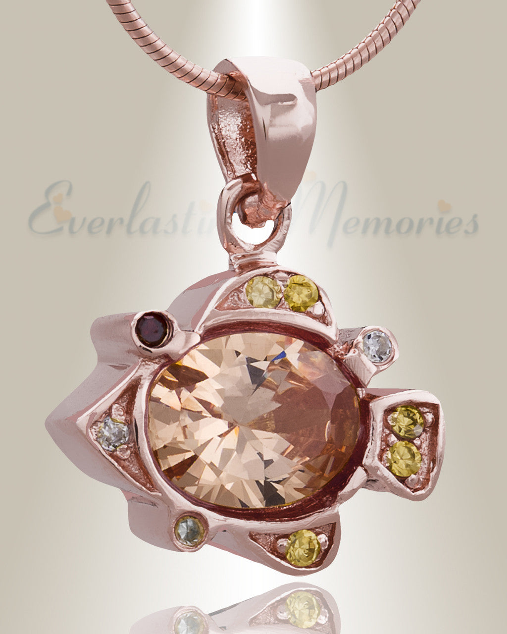 Rose Gold Pufferfish Cremation Jewelry