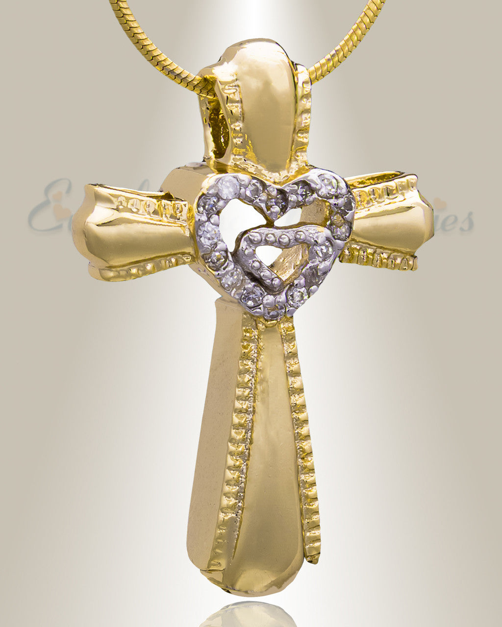 Gold Plated Always Cross Cremation Jewelry