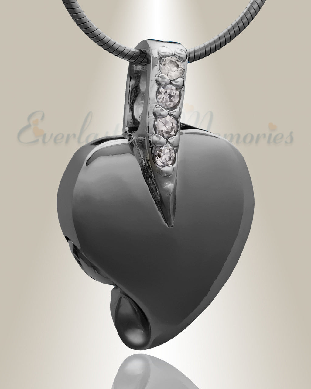 Black Heavenly Heart Cremation Jewelry