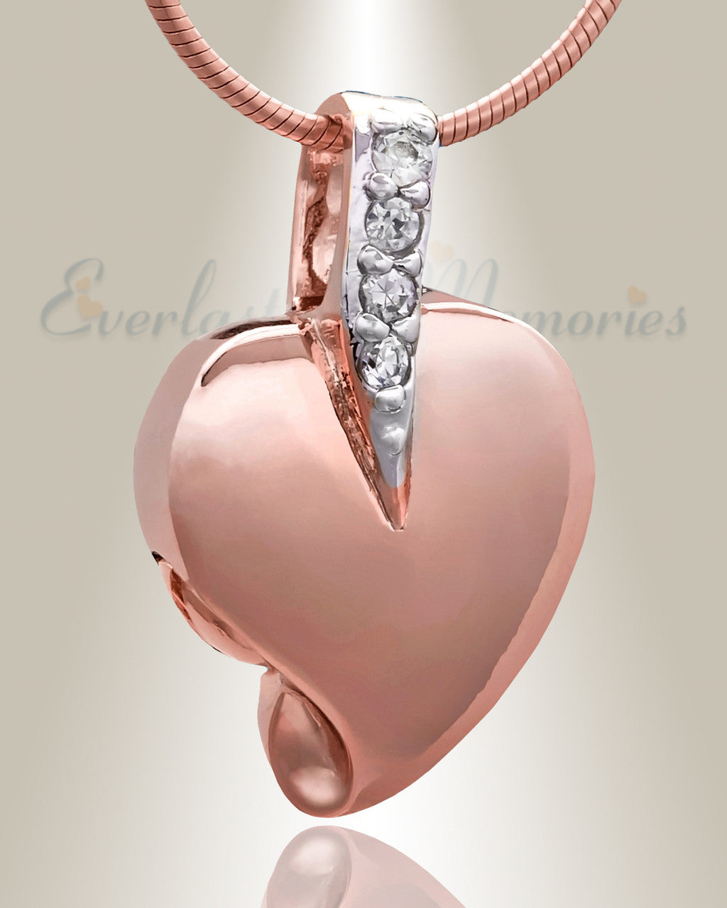 Rose Gold Heavenly Heart Cremation Jewelry