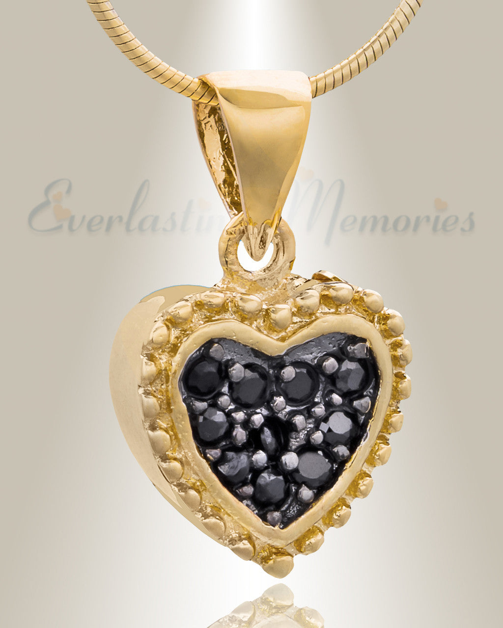 Gold Plated Merry Heart Cremation Jewelry
