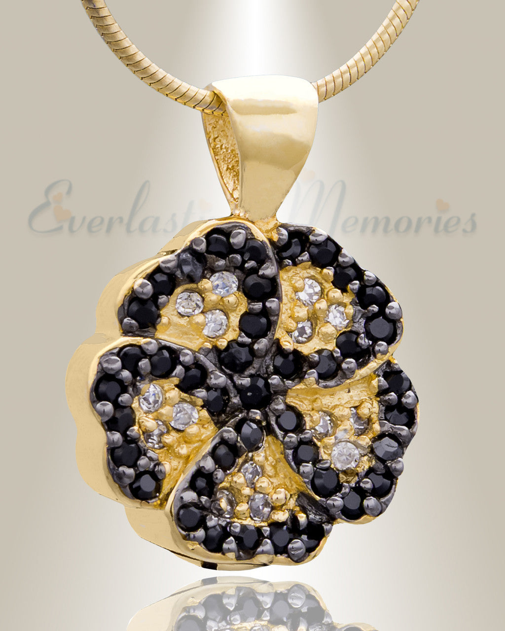 Gold Plated Pansy Cremation Jewelry
