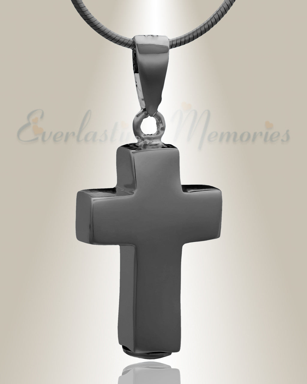 Black Faithful Cross  Cremation Jewelry