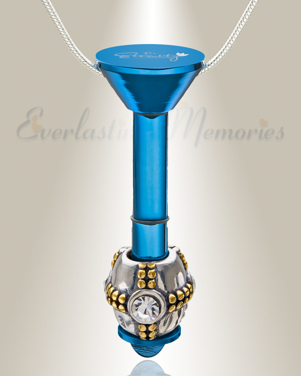 Blue Plated Millenium Ash Pendant with Ornate Charm
