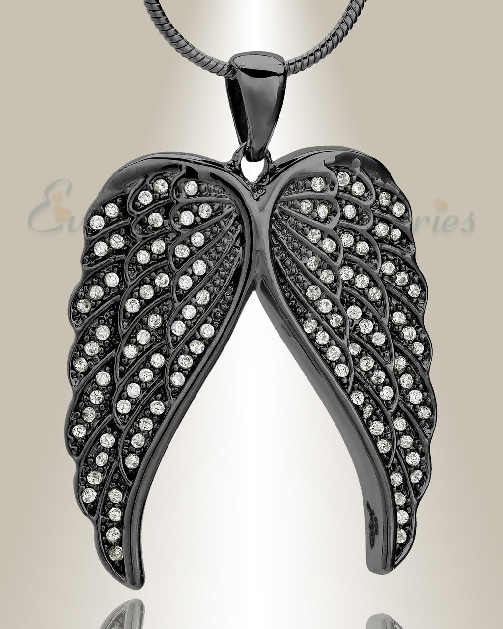 Black Spiritual Wings Memorial Jewelry