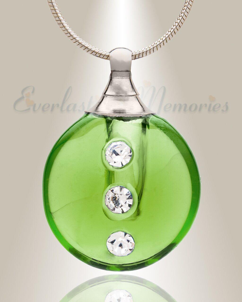 Glass Locket Emerald Stability Jewelry Urn