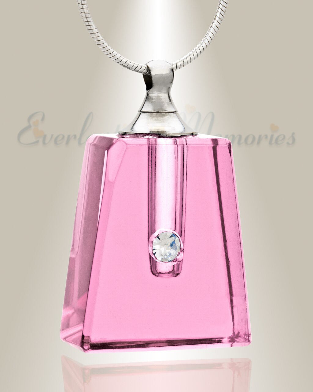 Glass Locket Pink Tribute Cremation Ash Jewelry
