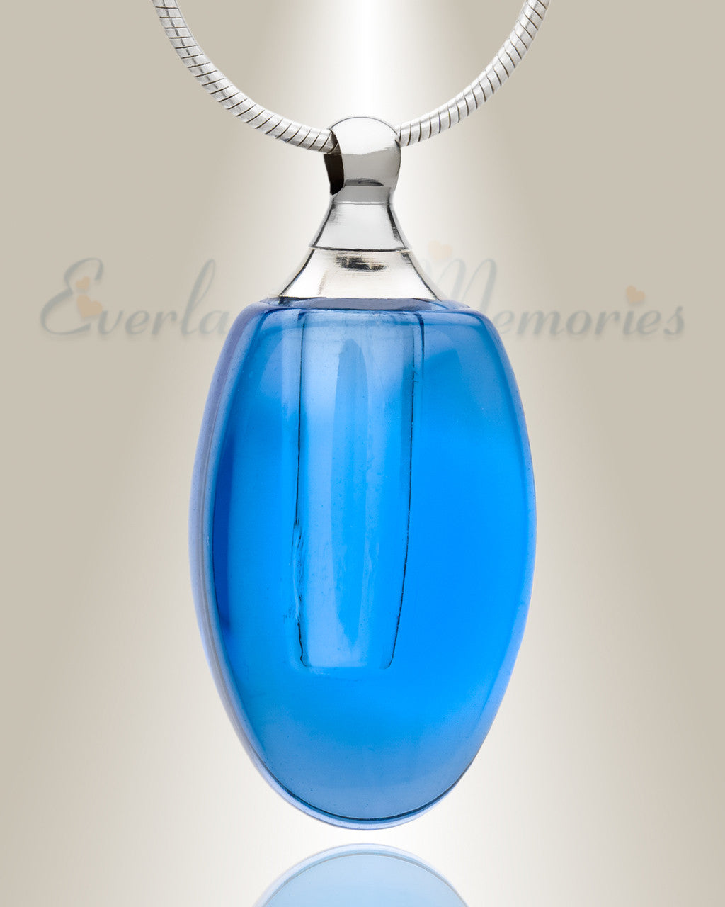 Glass Locket Blue Evermore Memorial Locket