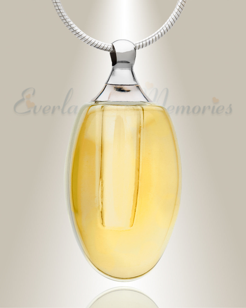 Glass Locket Yellow Evermore Jewelry Urn