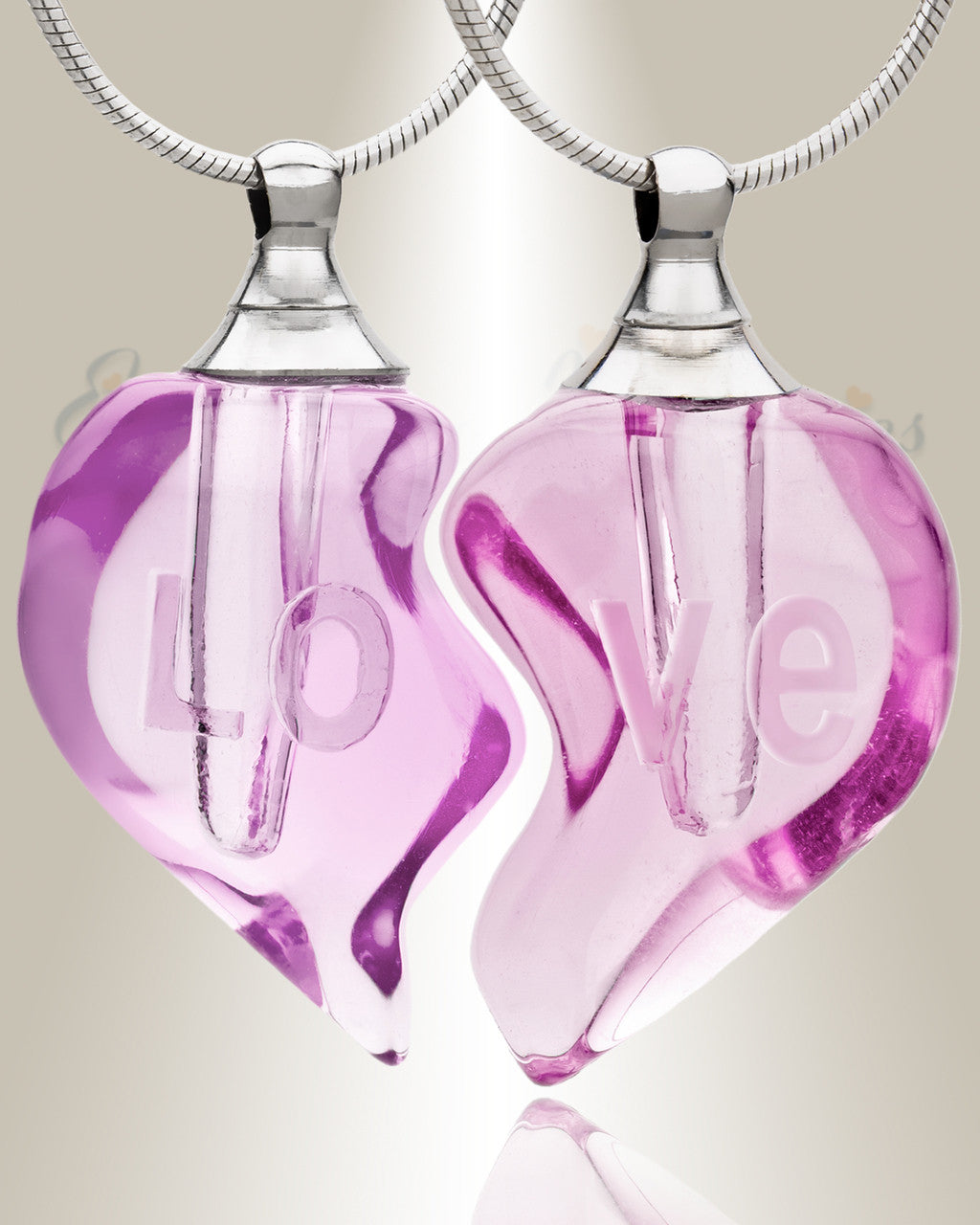 Glass Locket Pink Partnership Cremation Jewelry