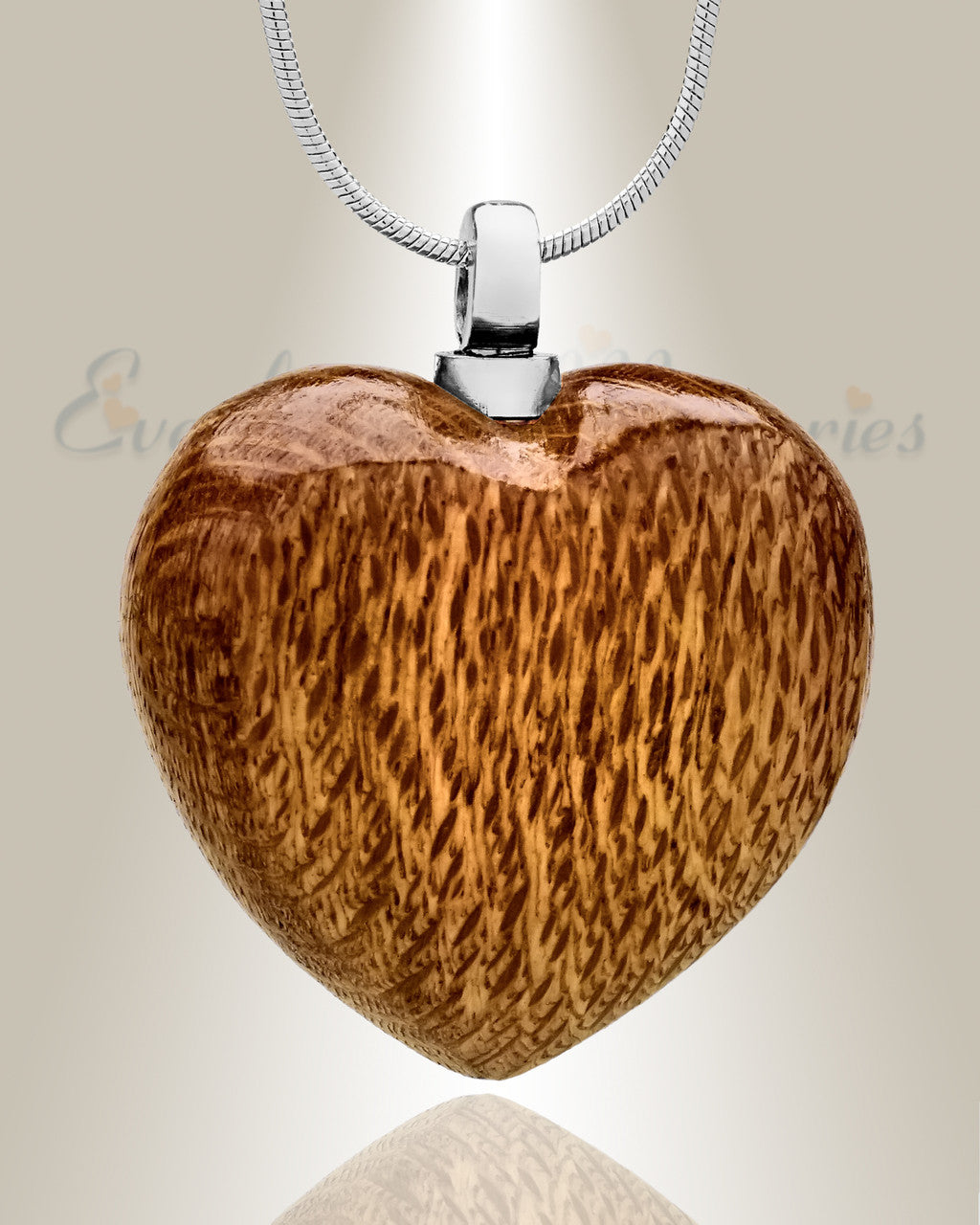 Forever Collection Light Wooden Heart Keepsake Jewelry