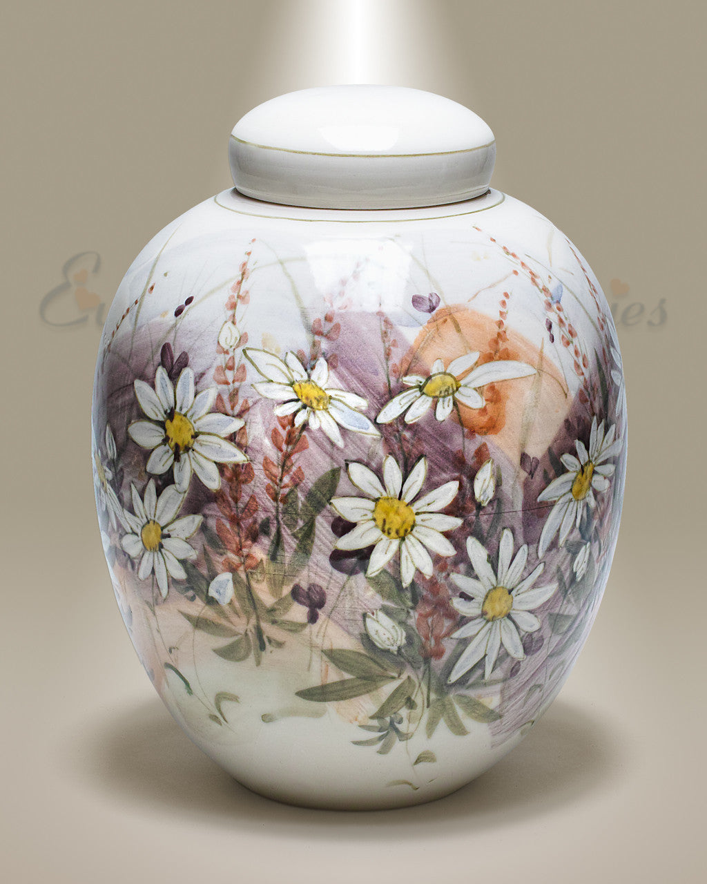 Daisies Ceramic Cremation Urn
