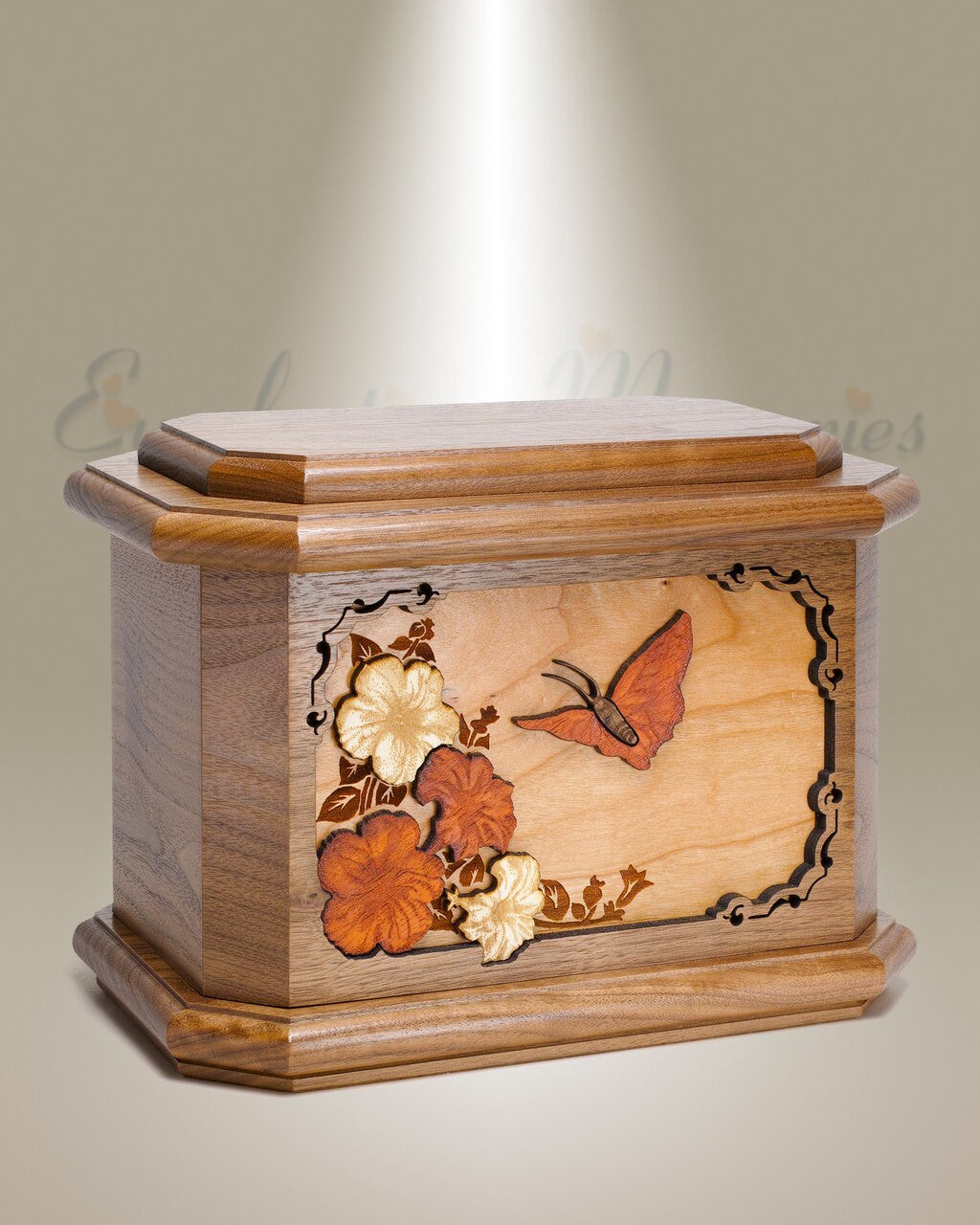 Walnut Butterfly Cremation Urn