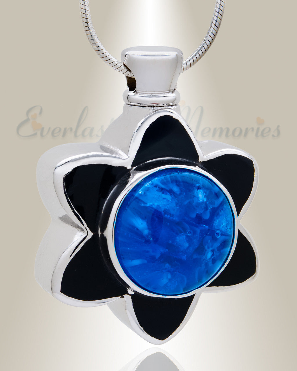 Blue Flowery Fascination Cremation Jewelry
