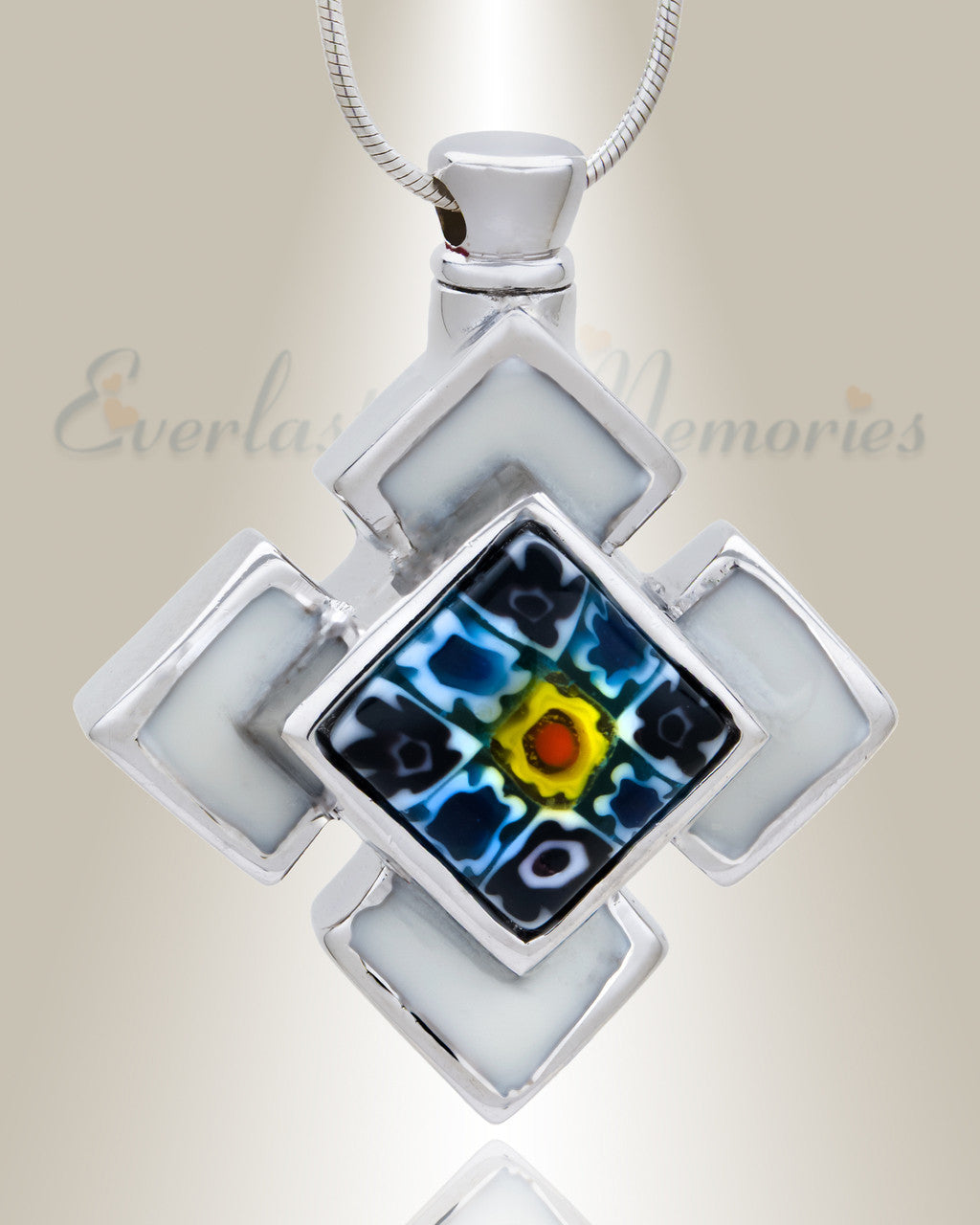 White Jazzy Cremation Jewelry