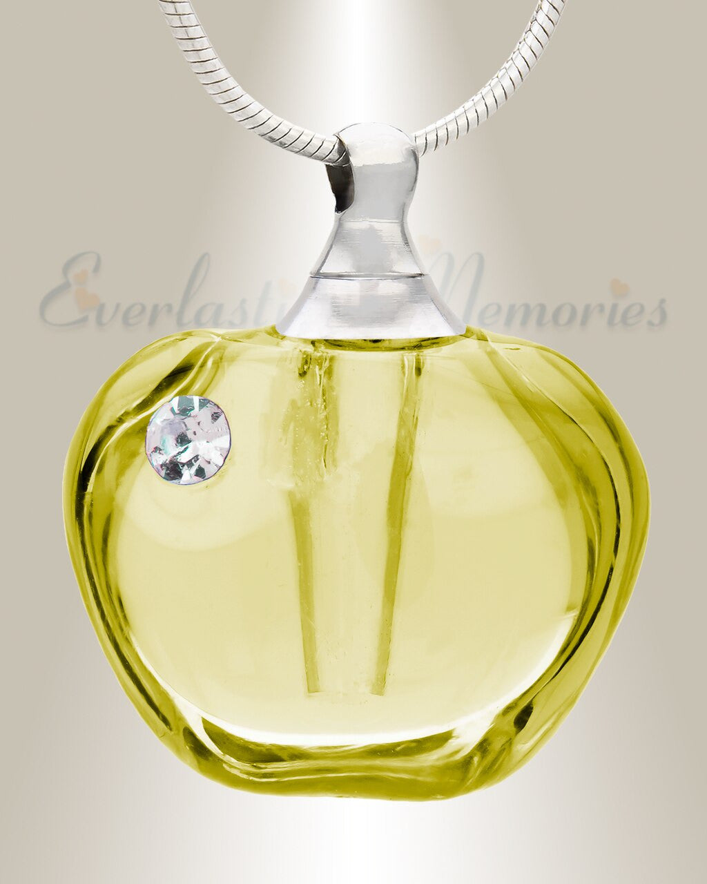 Glass Locket Yellow Passion Cremation Pendant