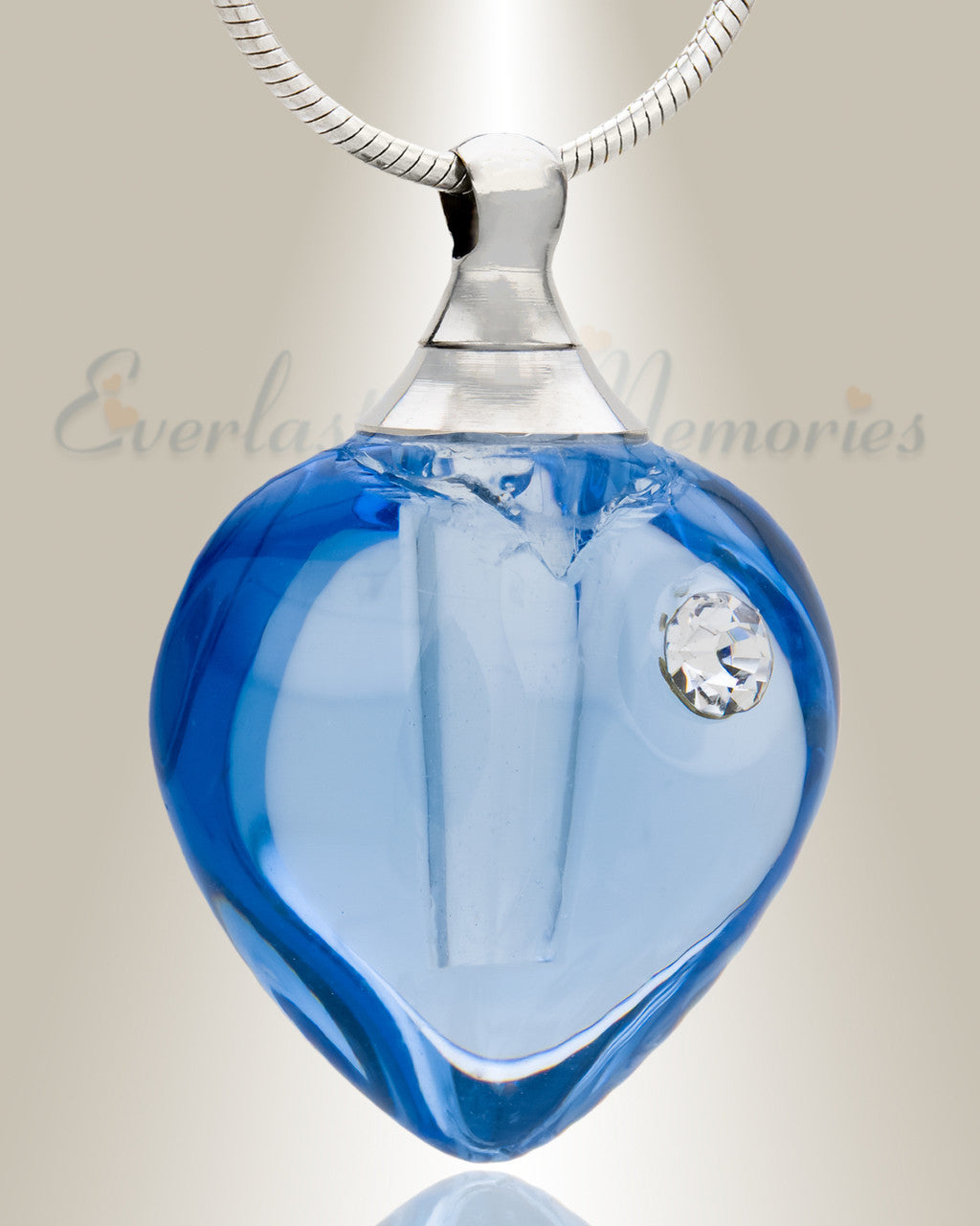 Glass Locket Bluebell Heart Ash Locket