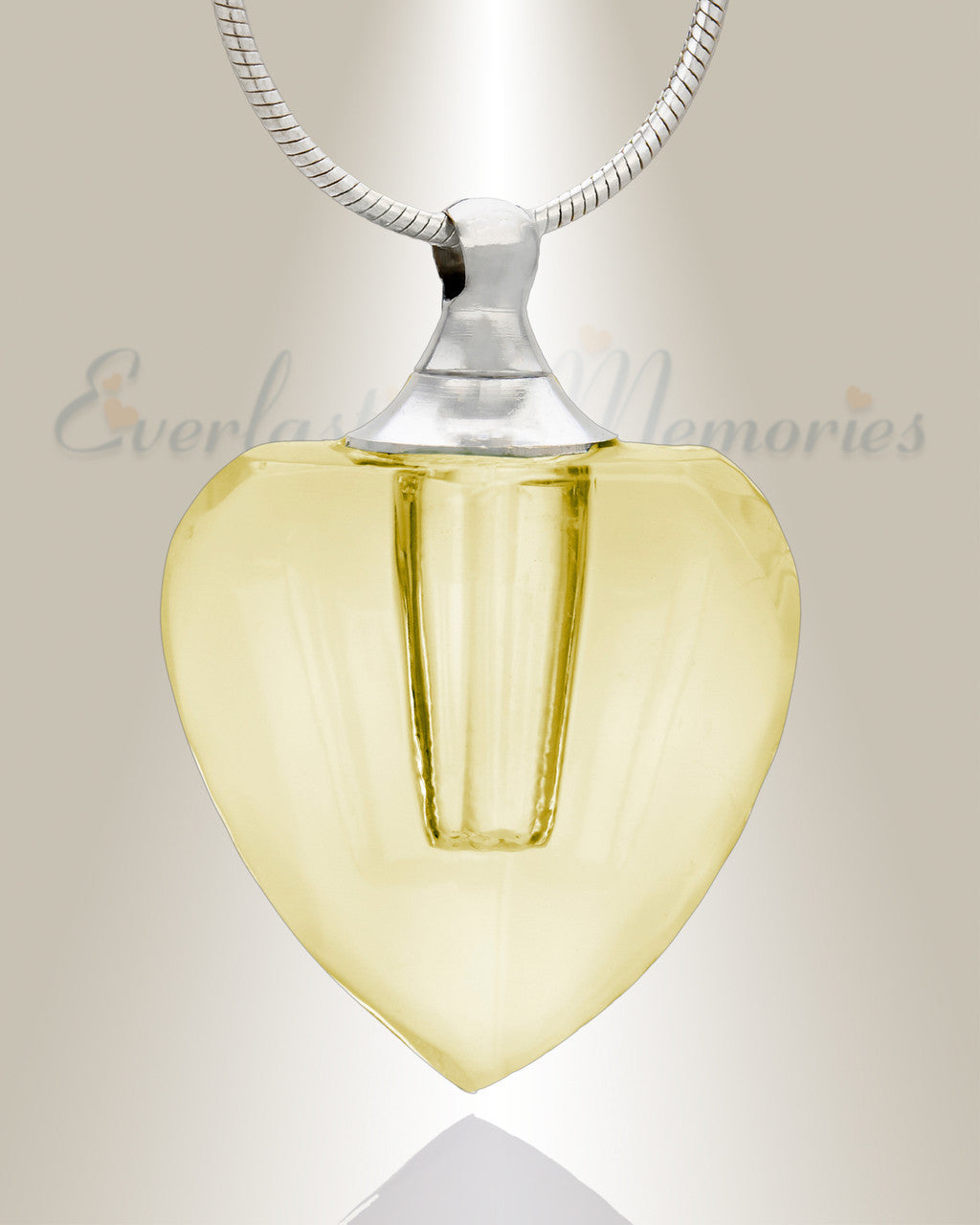Glass Locket Ray of Sun Heart Ash Pendant