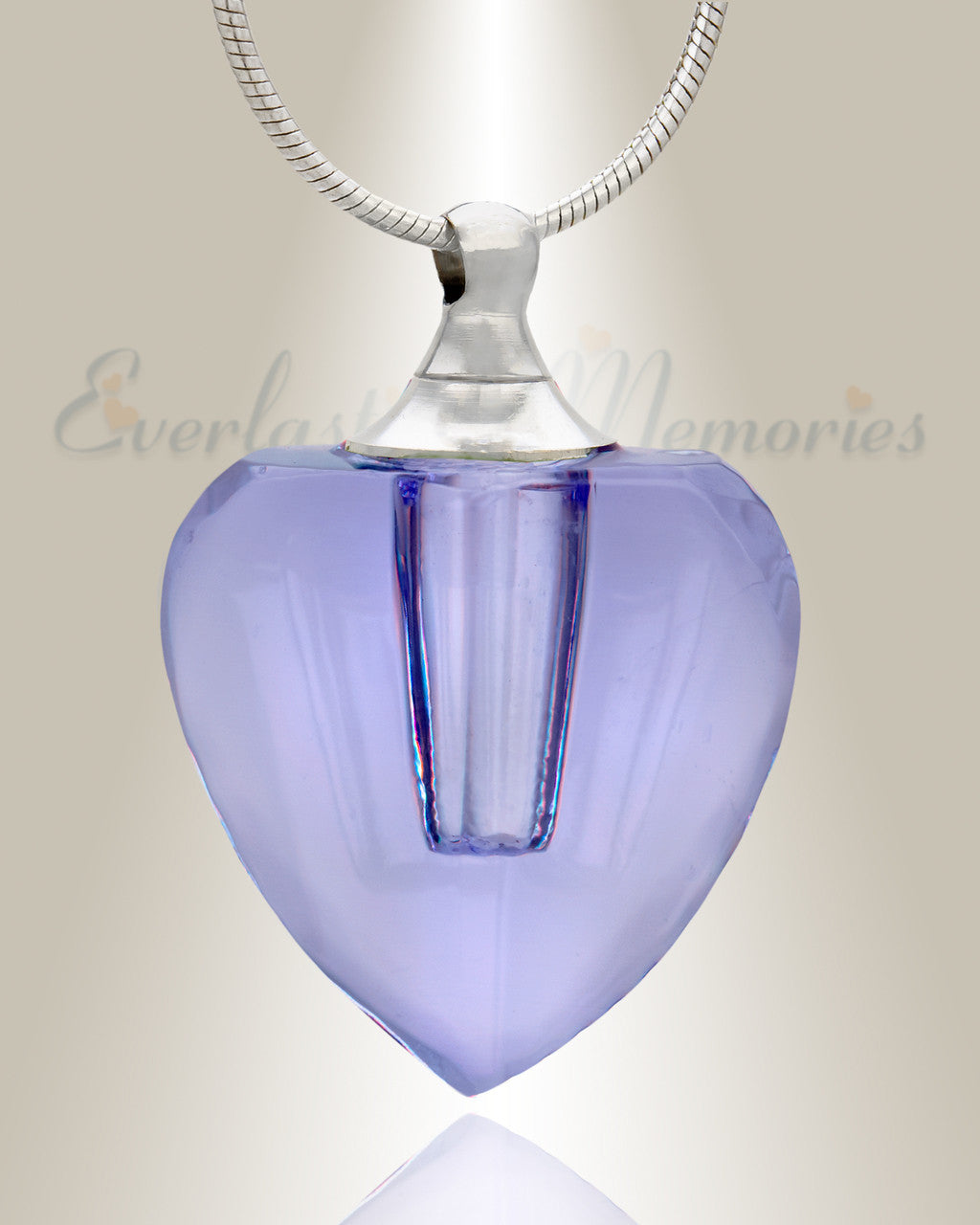 Glass Locket Violet Squared Heart Memorial Jewelry