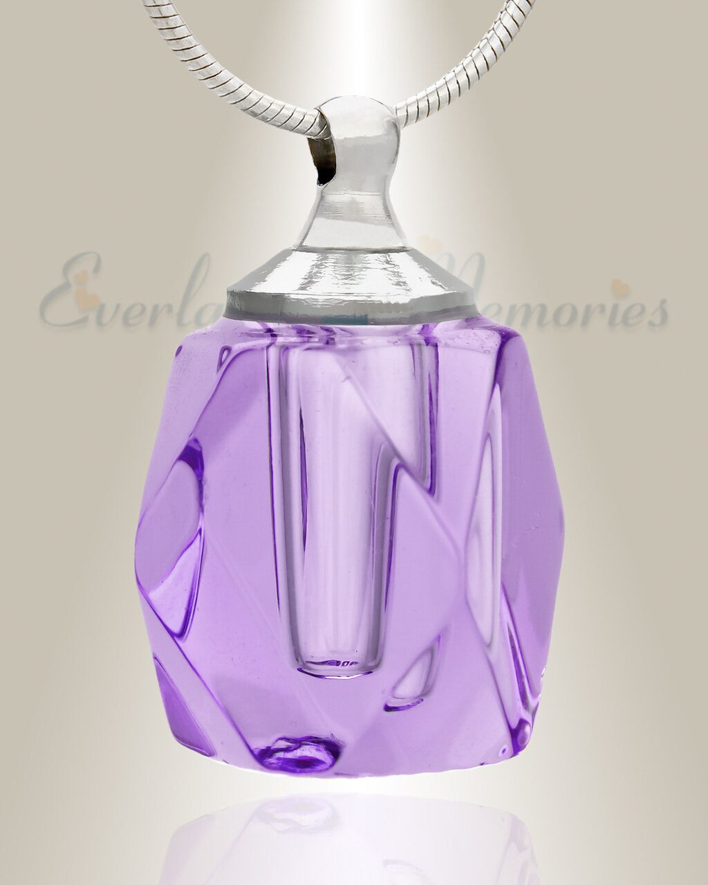 Glass Locket Violet Shasta Cremains Pendant