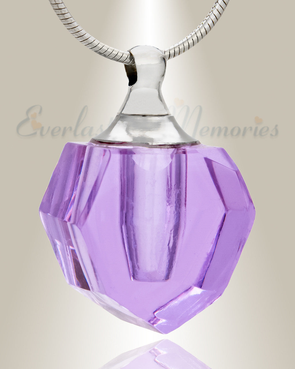 Glass Locket Violet Graceful Teardrop Jewelry Urn