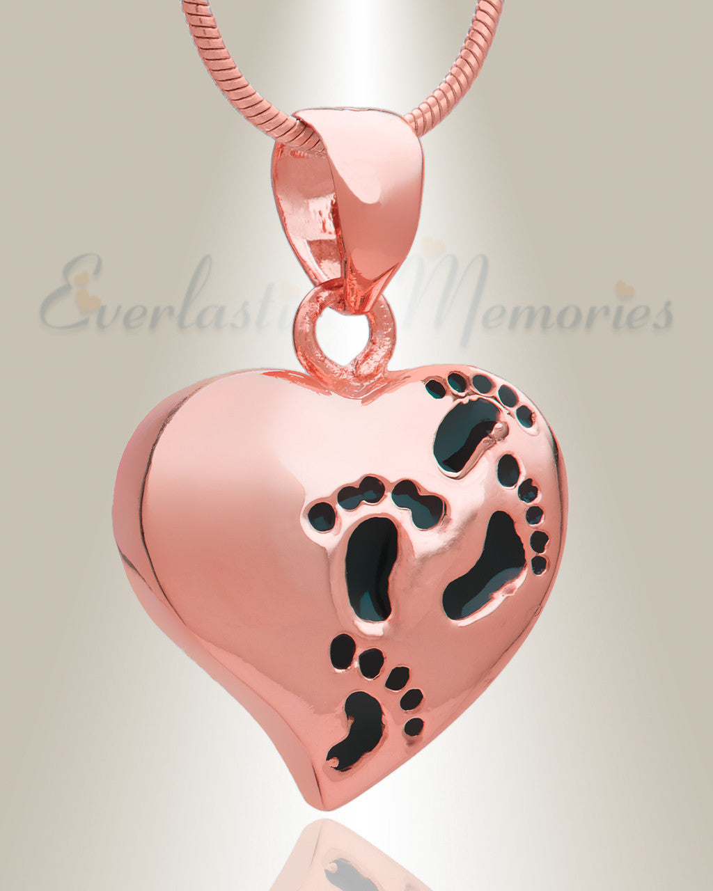 Rose Gold Plated Wandering Heart Memorial Jewelry