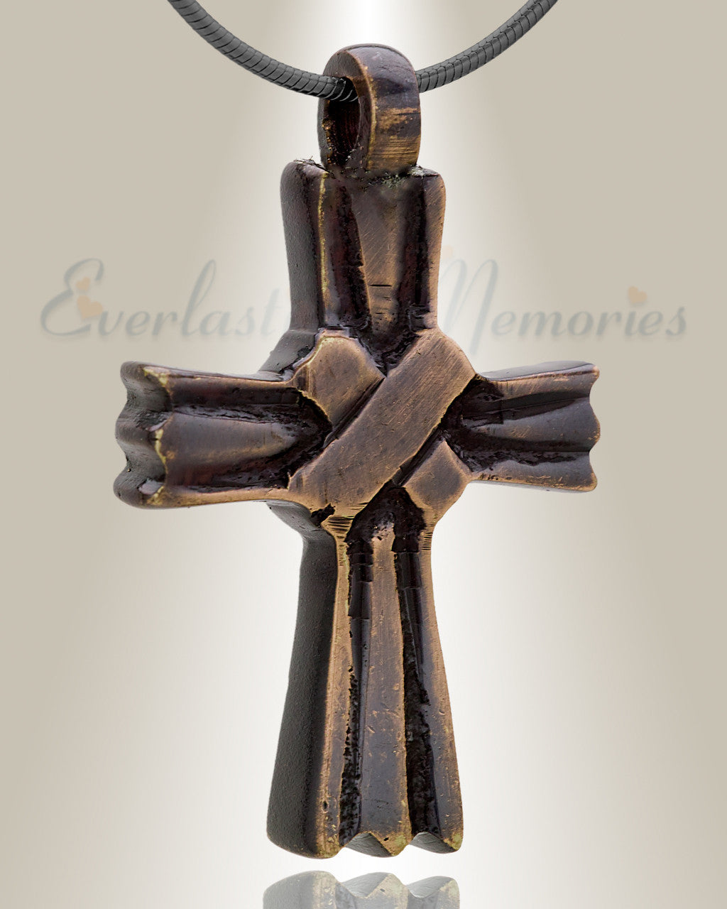 Brass Cloaked Cross Memorial Pendant