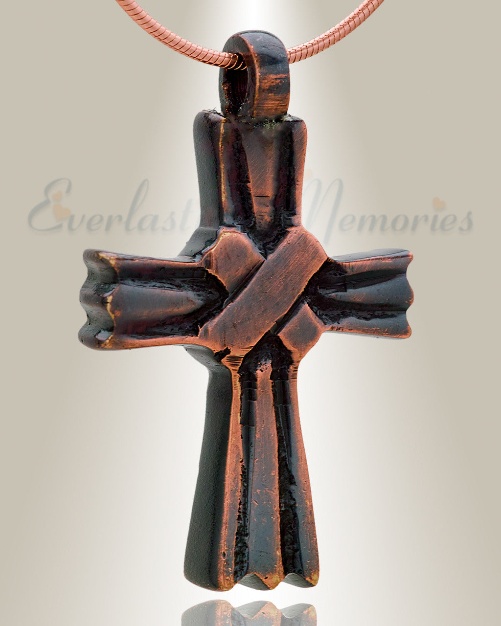 Copper Cloaked Cross Memorial Pendant
